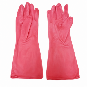 Red Heavy-Duty Latex Smooth Elbow Gloves