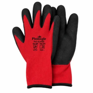 Glove Pvc Knit Wrist Red